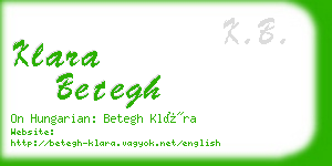 klara betegh business card